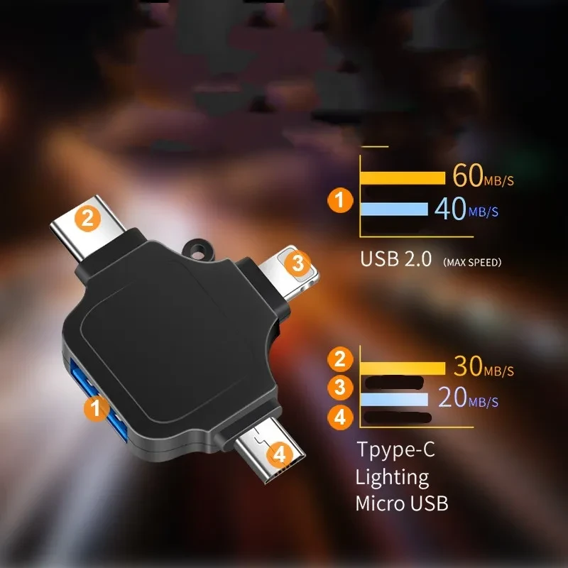 3-in-1 OTG Adapter – USB Converter for Android, Type-C & Apple Devices
