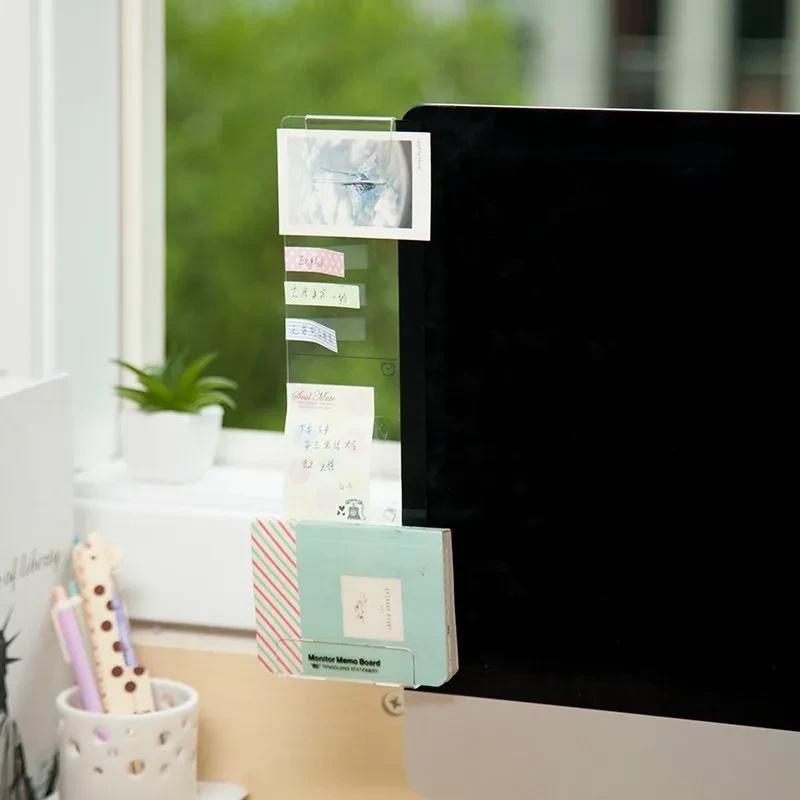 Acrylic Monitor Memo Board – Transparent Sticky Note Holder