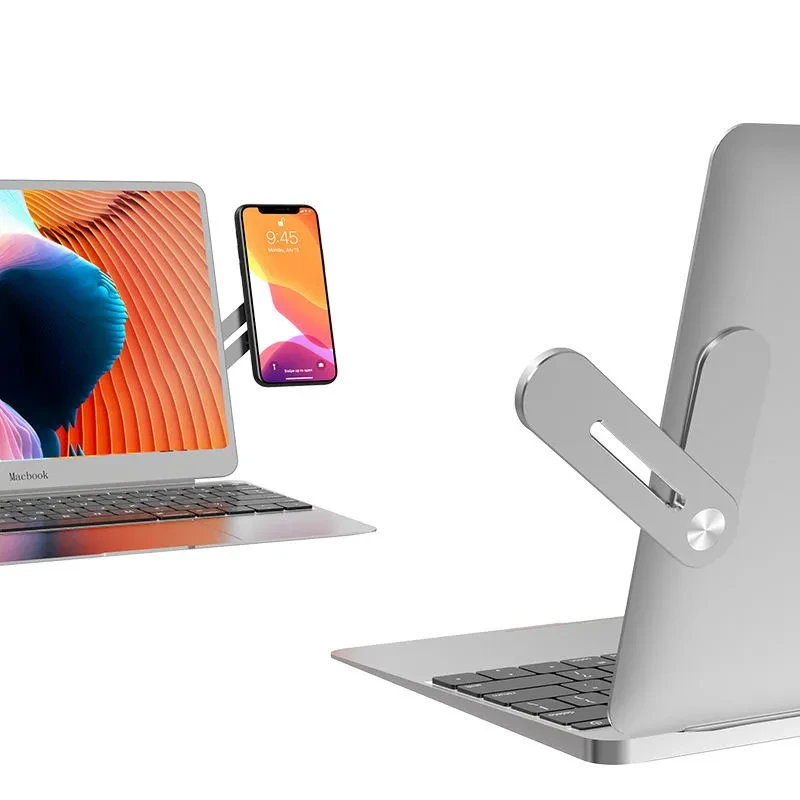 Adjustable Laptop Phone Mount – Dual Screen Aluminum Expansion Bracket