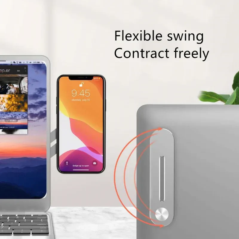 Adjustable Laptop Phone Mount – Dual Screen Aluminum Expansion Bracket