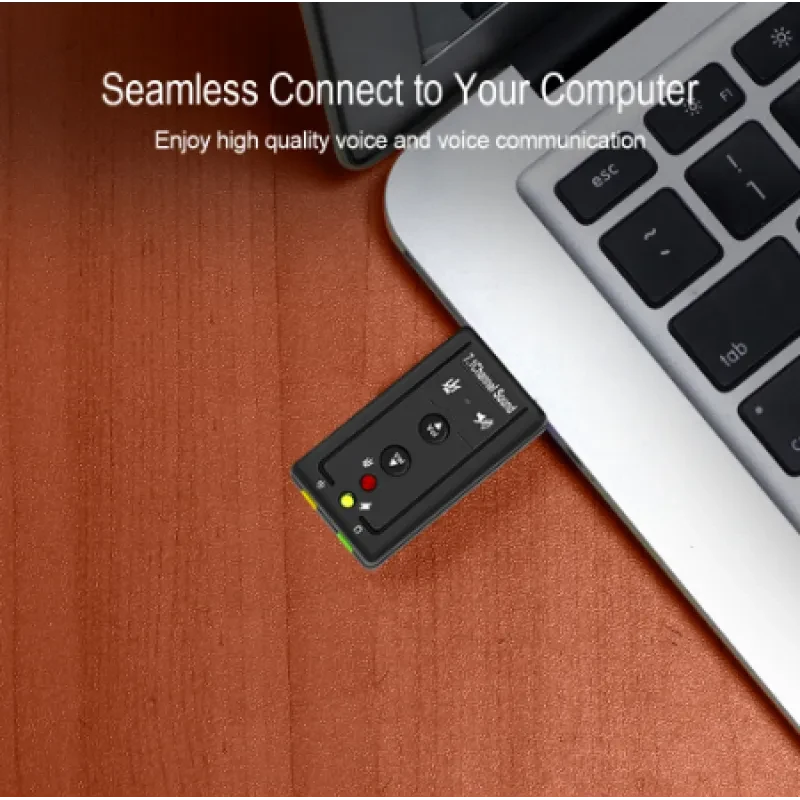 7.1 USB Sound Card Adapter – External Audio Interface for PC & Laptop