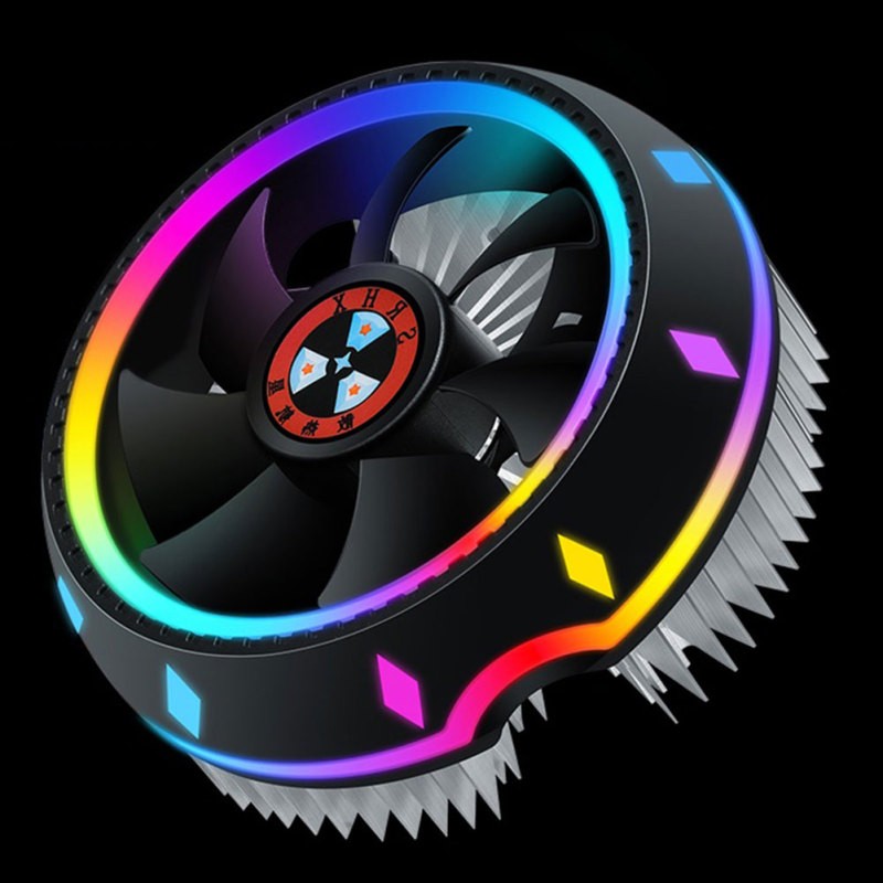 Silent RGB CPU Cooler Fan – Air Cooler for Intel 115X & AMD Sockets