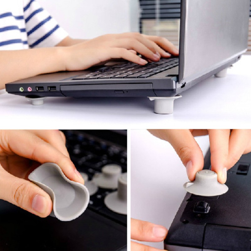 Mini Laptop Cooling Stand – 4PC Non-Slip Heat Reduction Pads
