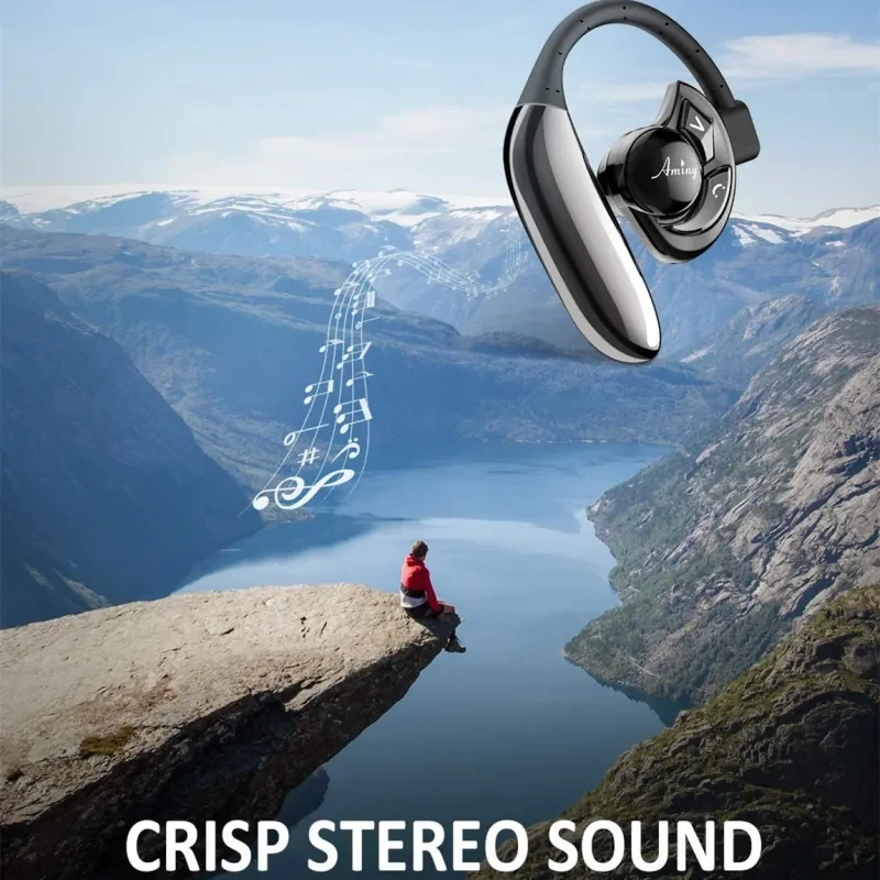 Emini UFO Bluetooth Headset – Single Ear Wireless Ear Hook for Calls & Music