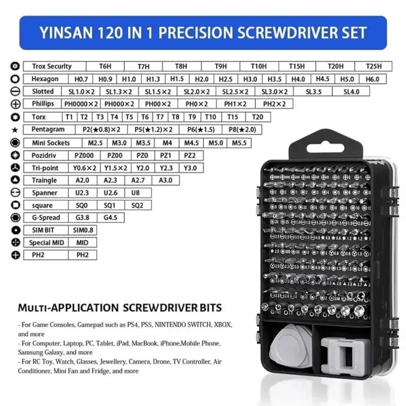 115-in-1 Precision Magnetic Screwdriver Set for Phone, Laptop, Watch