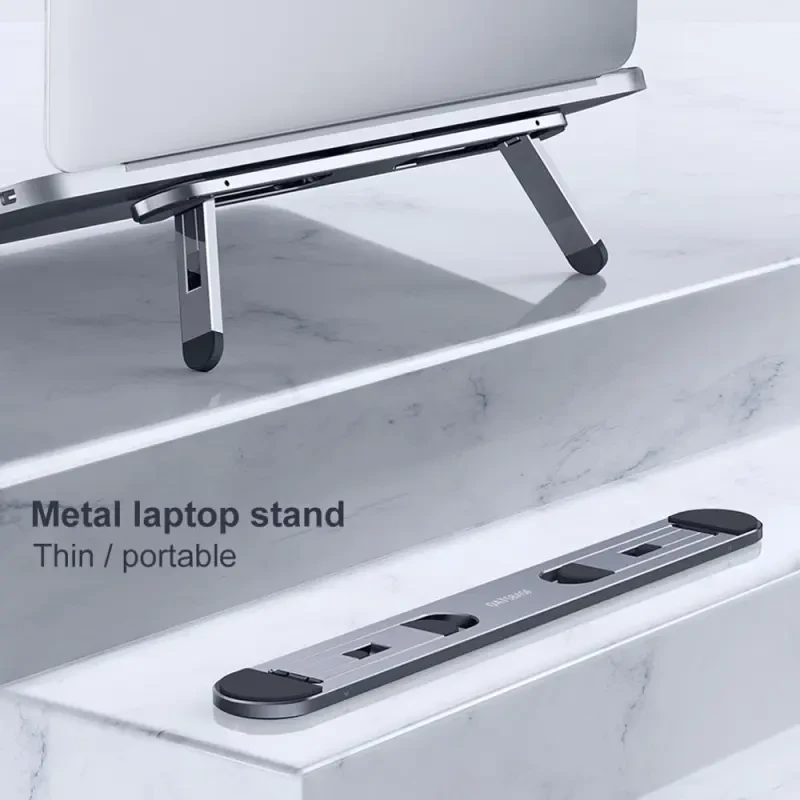 Aluminum Laptop Stand Riser – Slim Metal Notebook Height Bracket
