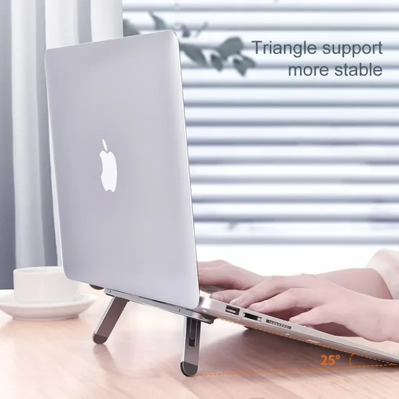Aluminum Laptop Stand Riser – Slim Metal Notebook Height Bracket