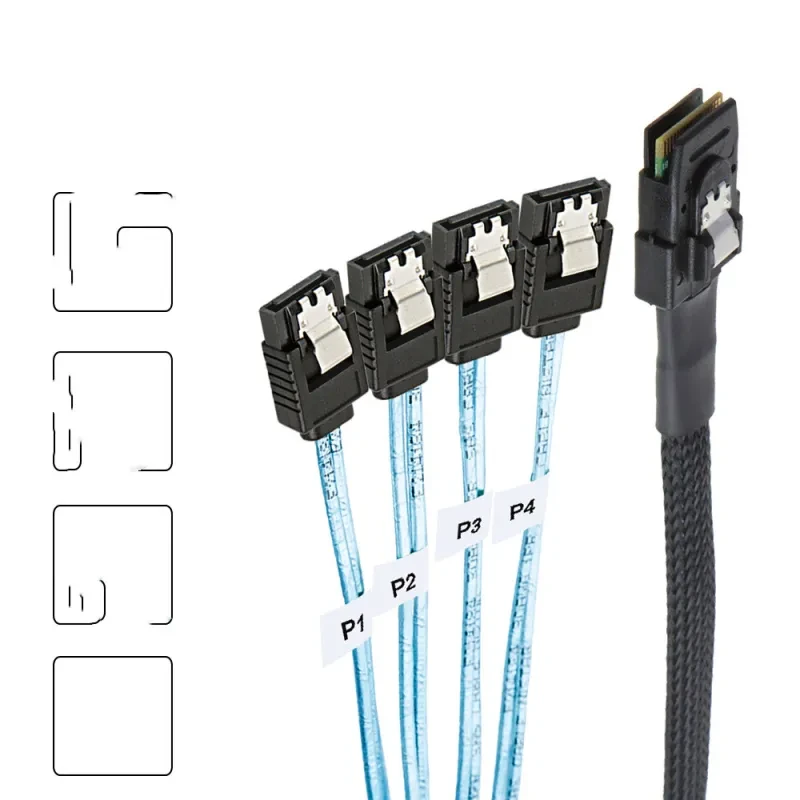 SAS SSD Data Cable – Straight Head Coaxial Server Hard Disk Line