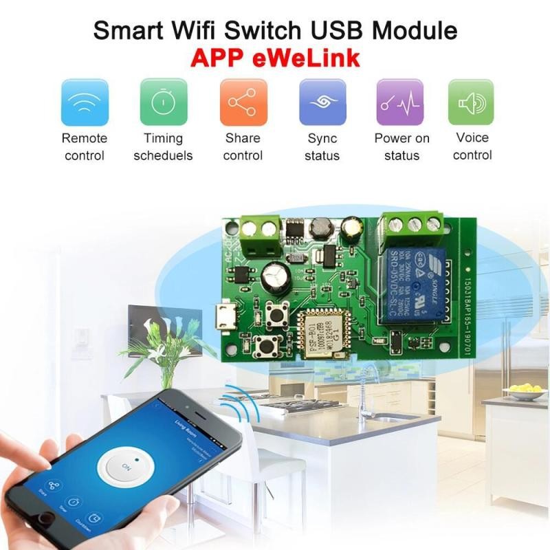 USB WiFi Relay Board – Smart Remote 1CH Switch 7–32V