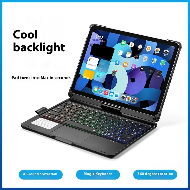 360° Rotating Bluetooth Keyboard for iPad Air/Pro with Touchpad