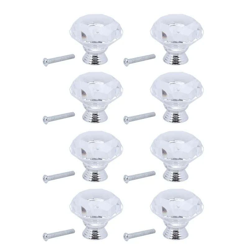 Crystal Glass Door Knob (8 Pcs)