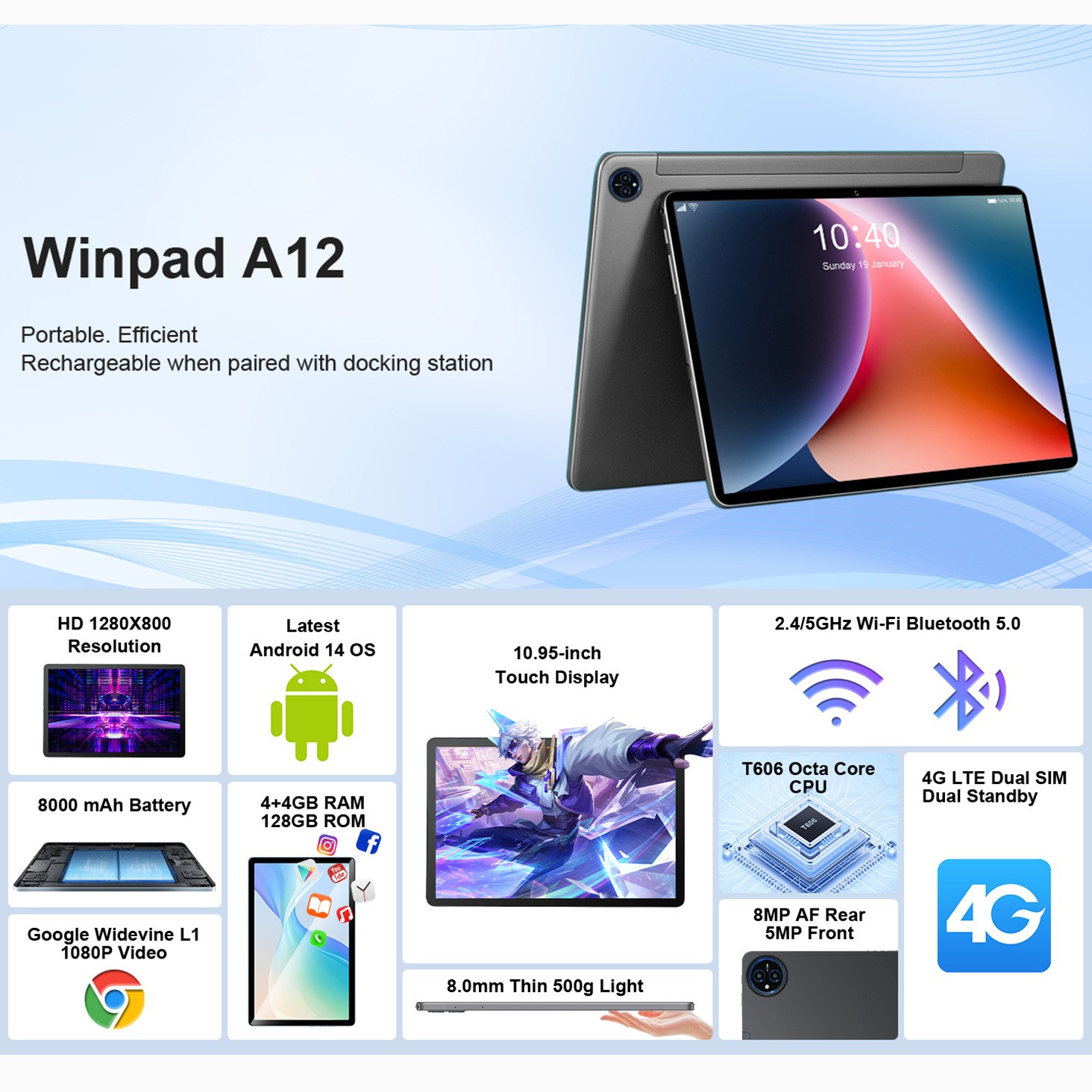 10 inch Office Tablet PC with Bluetooth GPS and Call Support