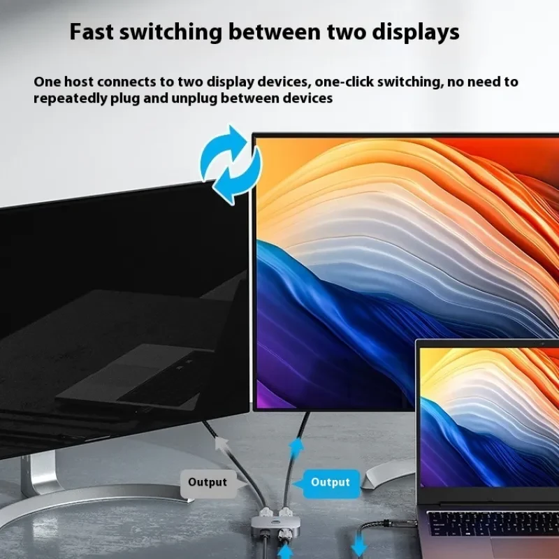 HD Alloy Cable Separator – 2-Way Audio Video Converter for PC/TV
