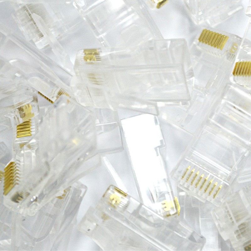 Gold-Plated Three-Fork Modular Plug