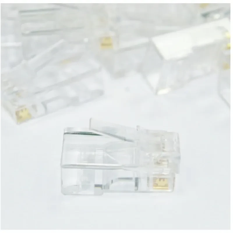 Gold-Plated Three-Fork Modular Plug