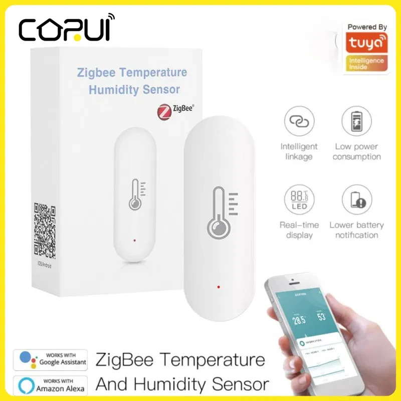 Smart WiFi Zigbee Hygrometer – App & Alexa Voice Control