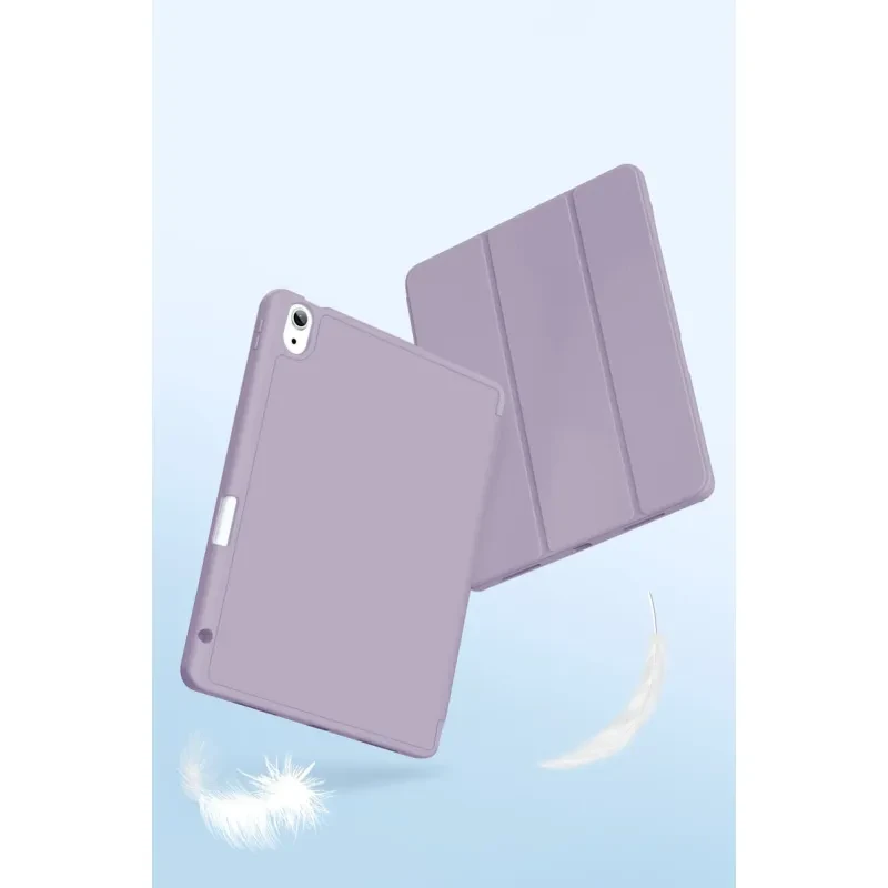 Tri Fold iPad 10 Case with Pen Slot Silicone Flip Cover