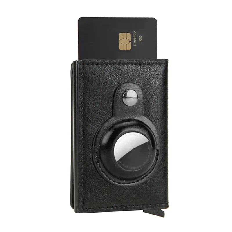 Multifunction Airtag Card Holder Wallet for Men PU Leather Short