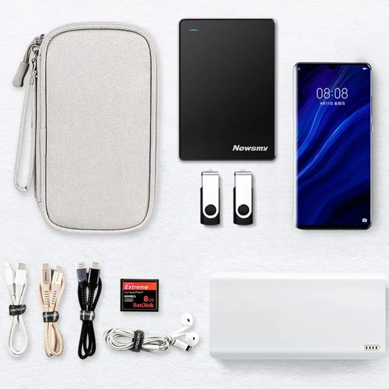 Waterproof Cable Organizer Travel Storage Bag for Power Bank USB