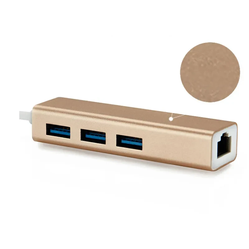 Smart USB to RJ45 Converter – Type-C Compatible + USB Hub