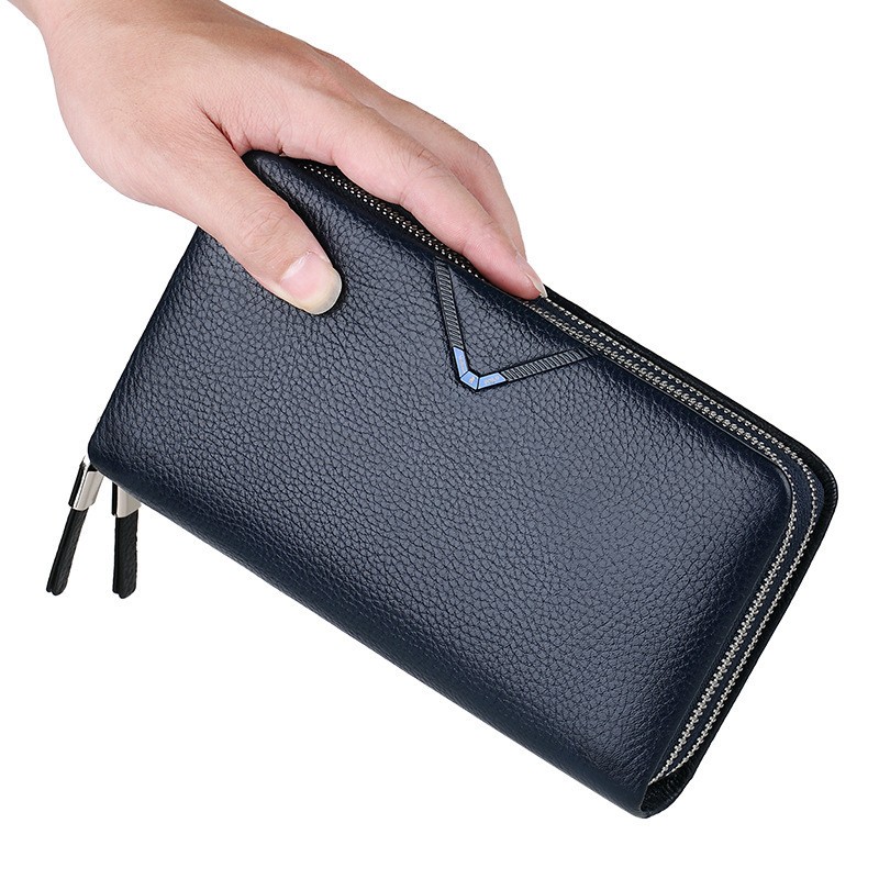 Cowhide Business Clutch Wallet