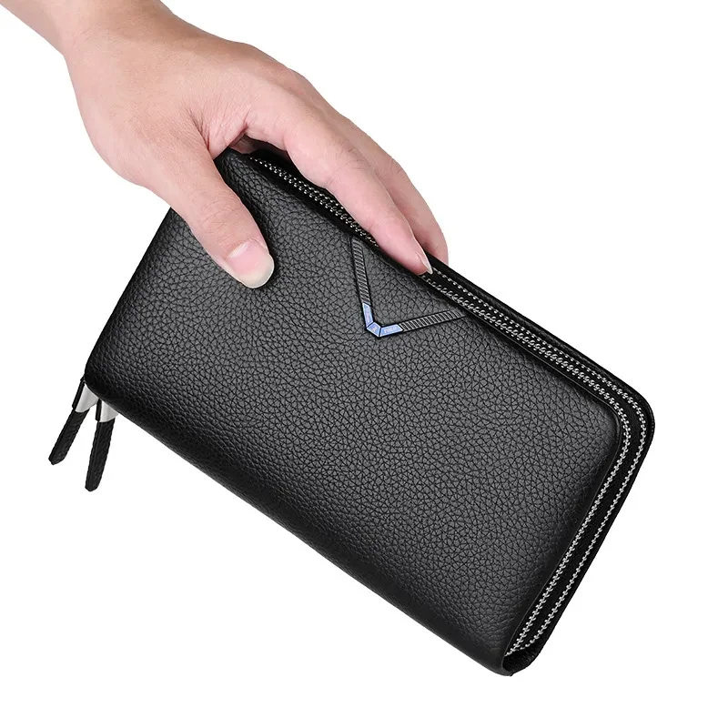 Cowhide Business Clutch Wallet