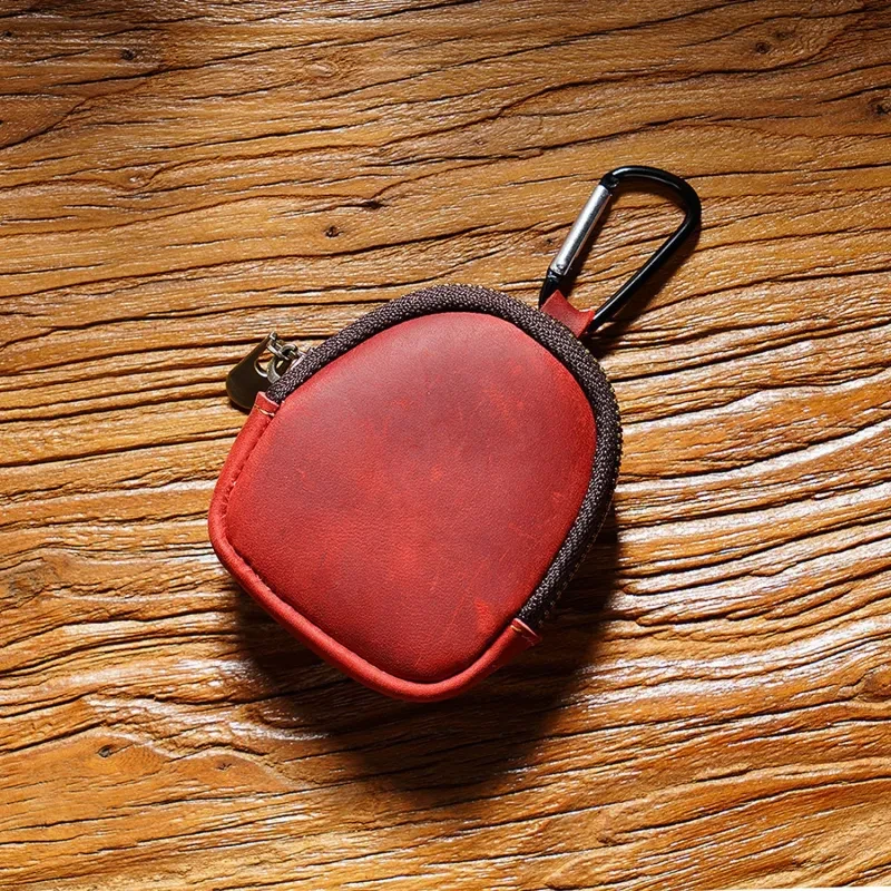 Retro Cowhide Zipper Wallet – Small Genuine Leather Shell Purse