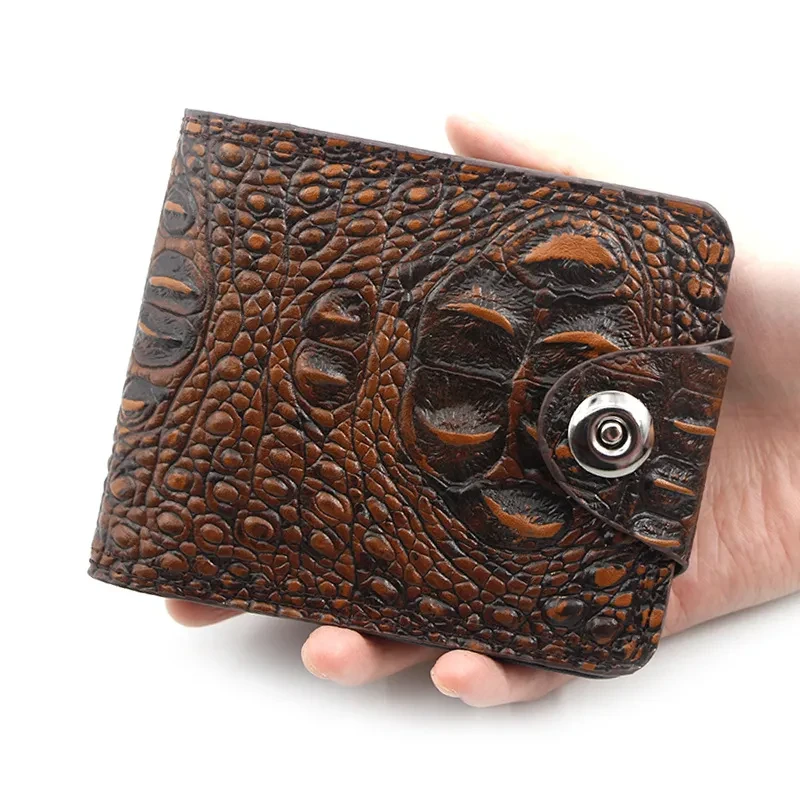 Men's Crocodile PU Leather Wallet – Large Capacity & Stylish Gift