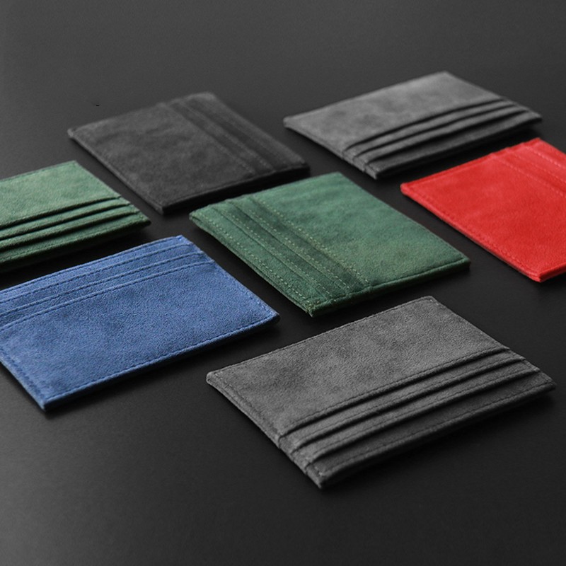 Mini Card Holder – Slim Alcantara Wallet with 6 Card Slots