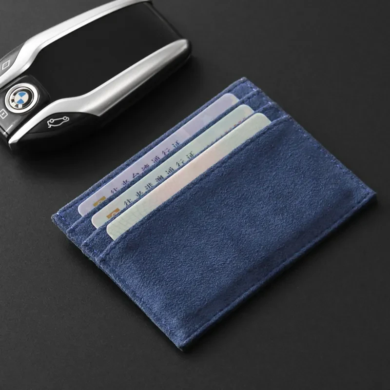 Mini Card Holder – Slim Alcantara Wallet with 6 Card Slots