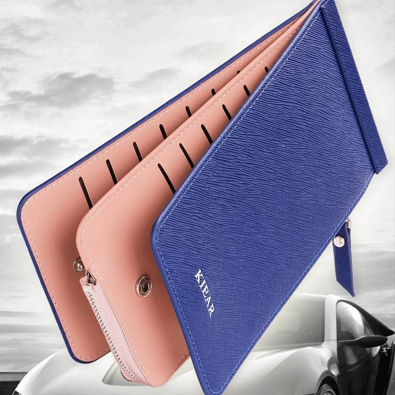 Unisex PU Leather Card Holder Wallet – Large Capacity & Zippered