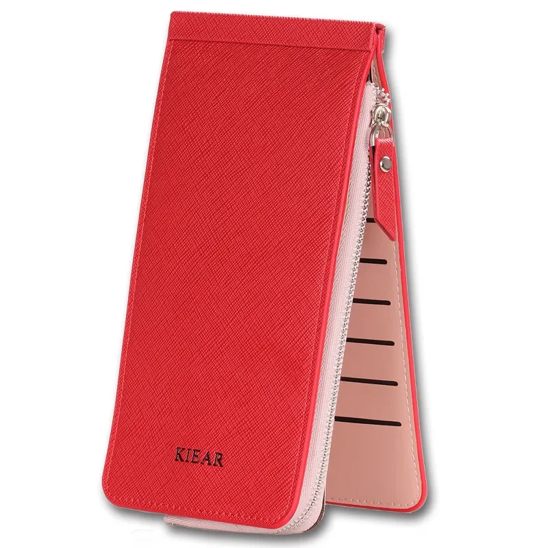 Unisex PU Leather Card Holder Wallet – Large Capacity & Zippered