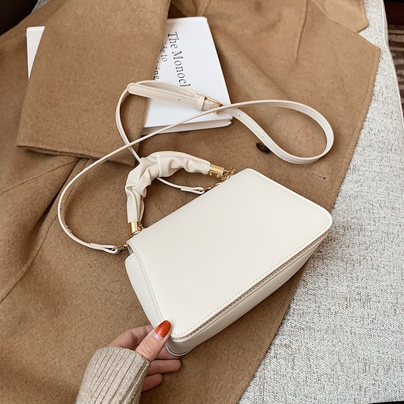 Textured Small Messenger Bag – Women's PU Fashion Shoulder Bag