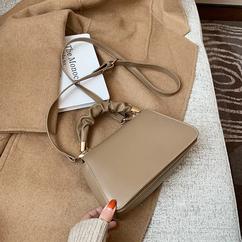 Textured Small Messenger Bag – Women's PU Fashion Shoulder Bag