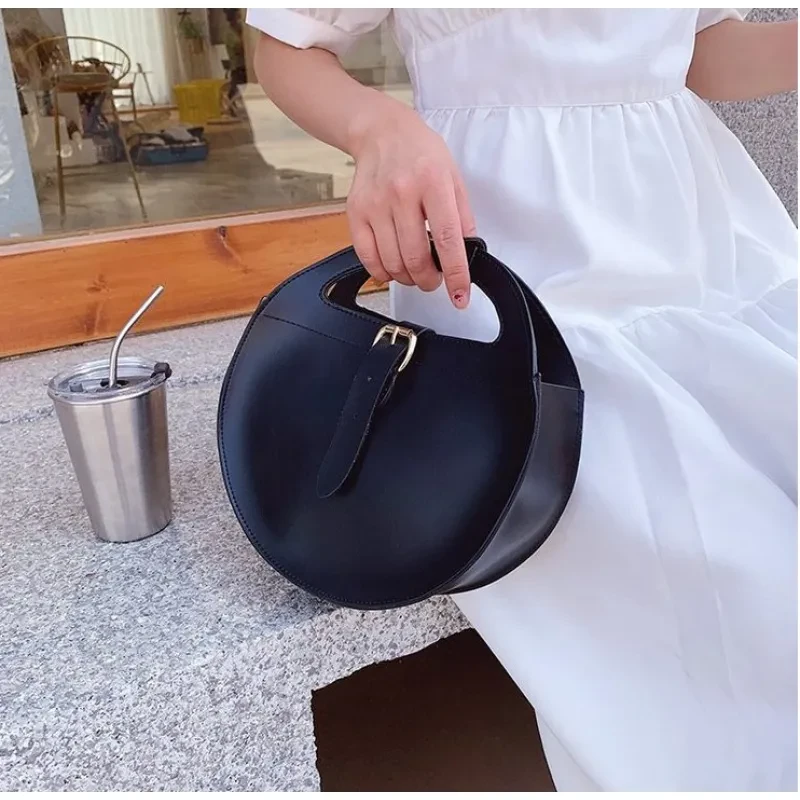 Small Round PU Handbag – European & American Fashion Bag