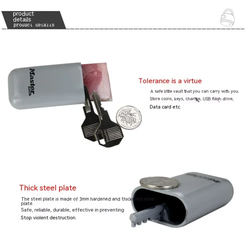Password Lock Safe Wallet – Alloy Key Box for Travel & Storage