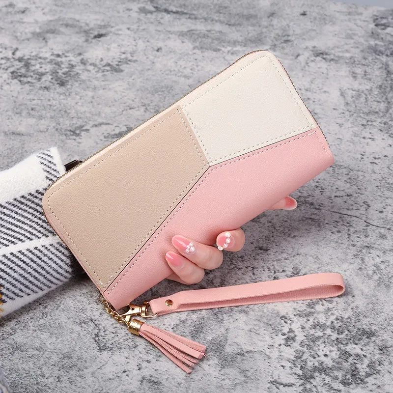 Trendy Splicing Coin Purse – Multi-Slot PVC Card Holder Wallet