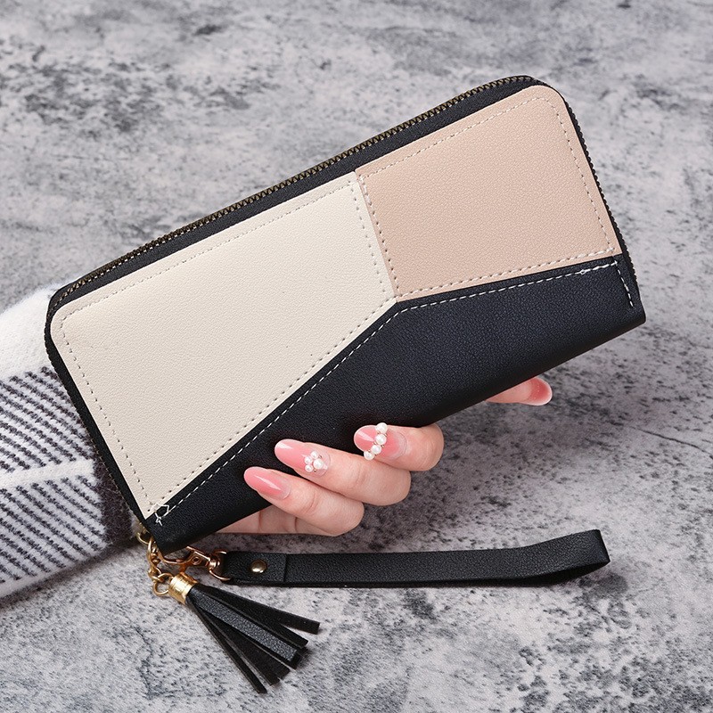 Trendy Splicing Coin Purse – Multi-Slot PVC Card Holder Wallet