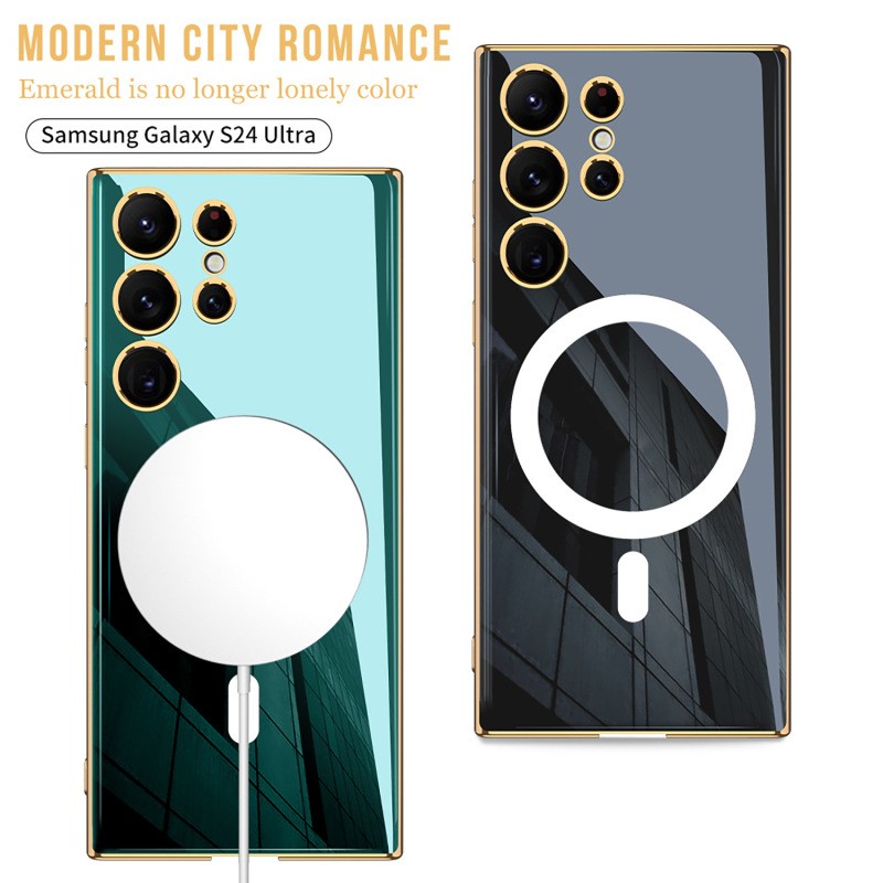 Samsung S24 Magnetic Phone Case β Wireless Charger Drop-Proof Cover
