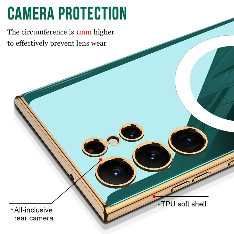 Samsung S24 Magnetic Phone Case β Wireless Charger Drop-Proof Cover