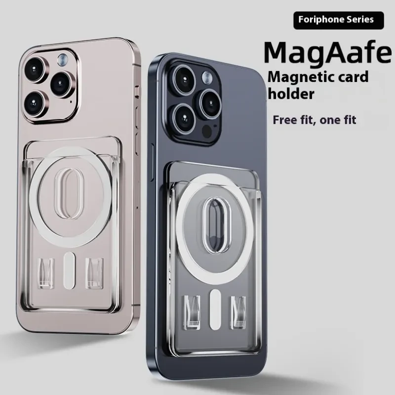 Transparent Magnetic Phone Card Holder – PC Sticker Wallet Case