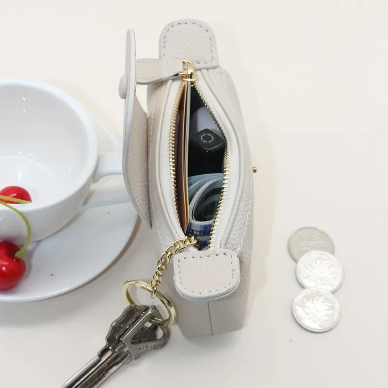 Minimalist PU Coin & Key Case – Monochrome Wear-Resistant Pouch