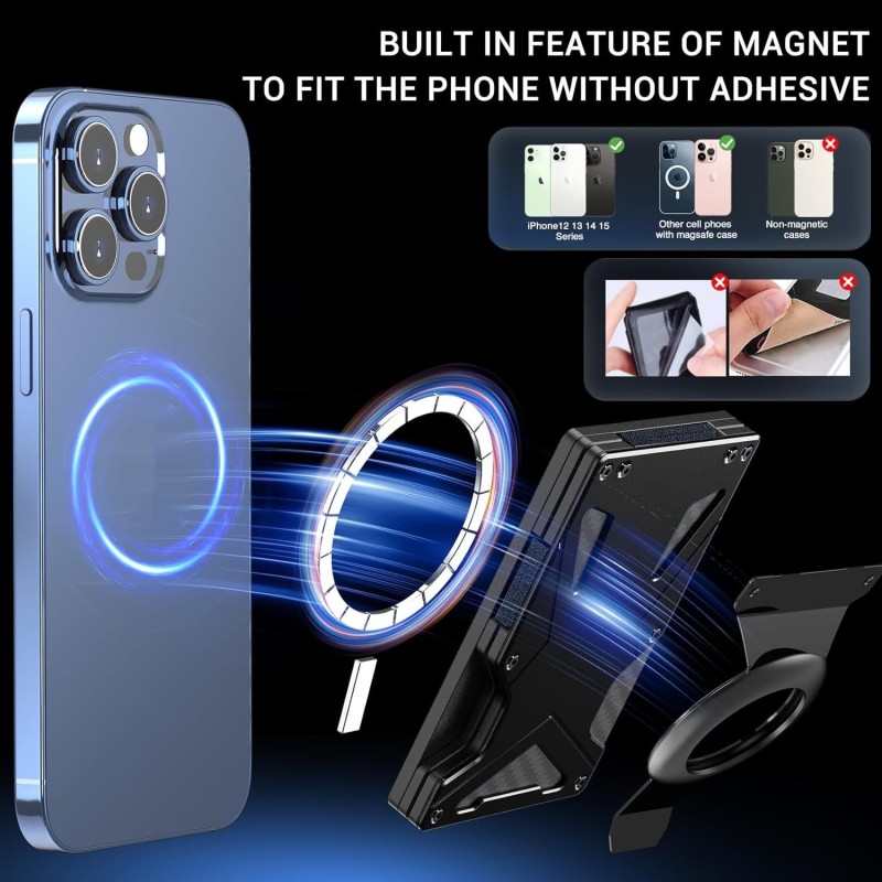 Magnetic Metal Card Holder – Anti-Theft Aluminum Wallet Clamp