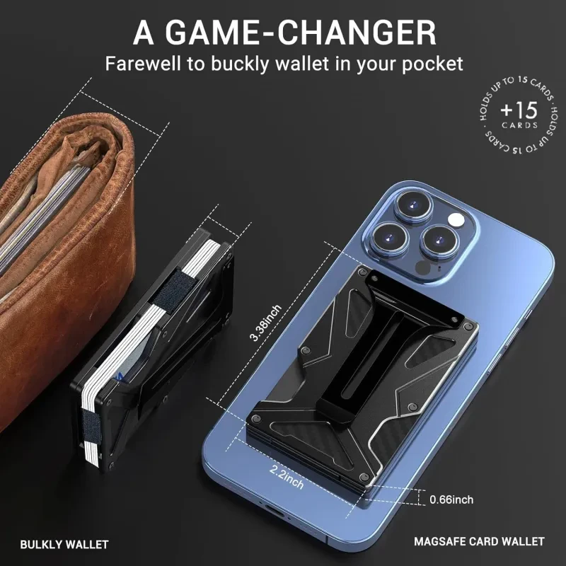 Magnetic Metal Card Holder – Anti-Theft Aluminum Wallet Clamp