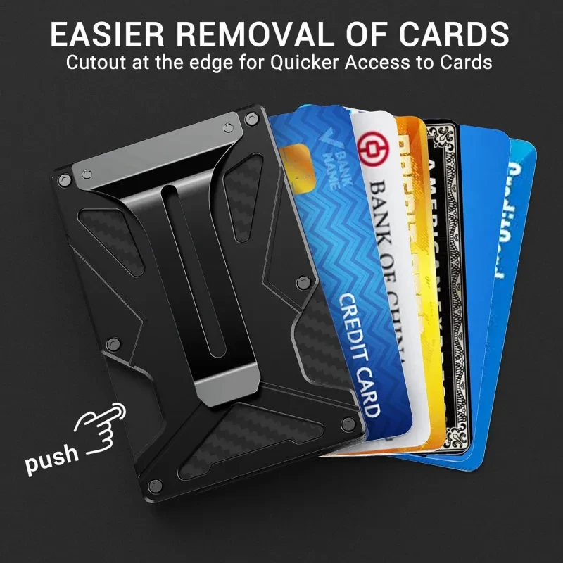 Magnetic Metal Card Holder – Anti-Theft Aluminum Wallet Clamp