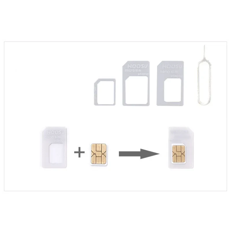 4-in-1 SIM Card Adapter Kit with Recovery Pin & Card Holder