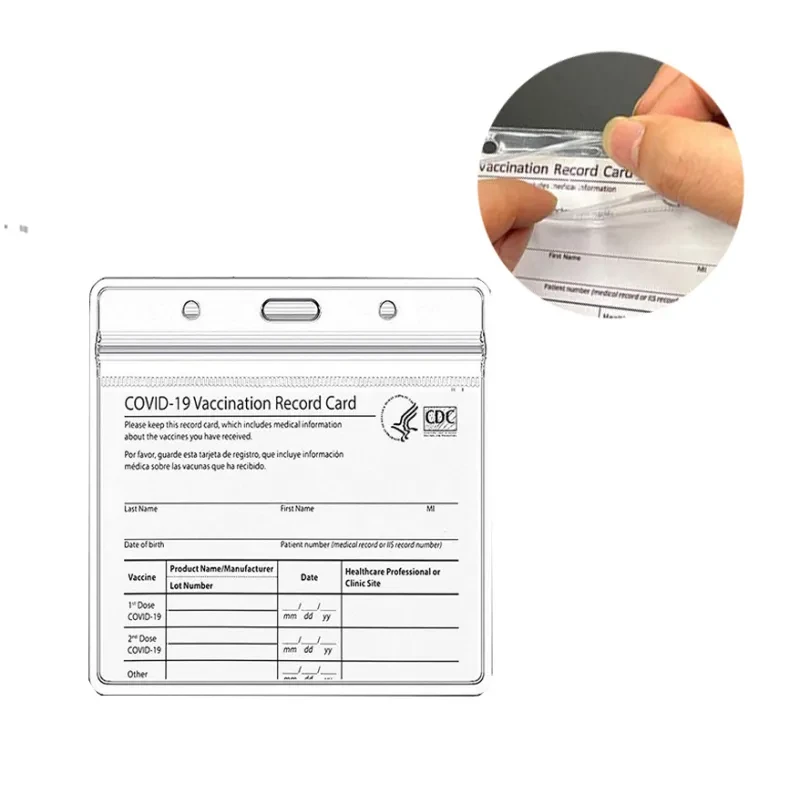 ClearView Vertical PVC Card Holders – Soft Transparent Badge Sleeves