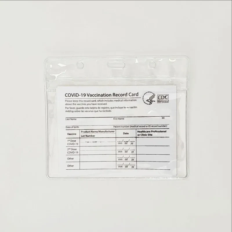ClearView Vertical PVC Card Holders – Soft Transparent Badge Sleeves