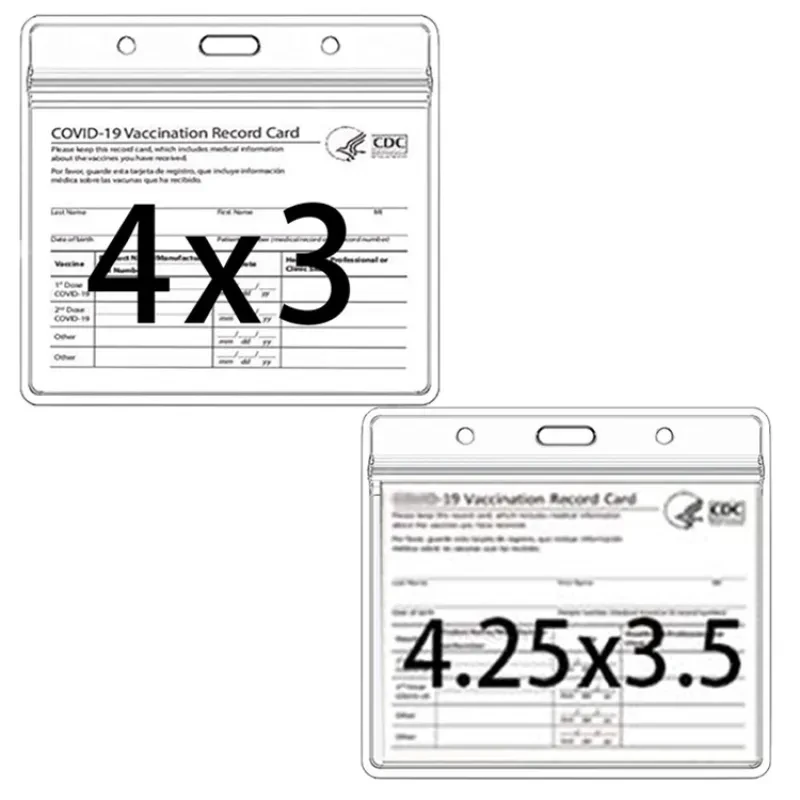 ClearView Vertical PVC Card Holders – Soft Transparent Badge Sleeves