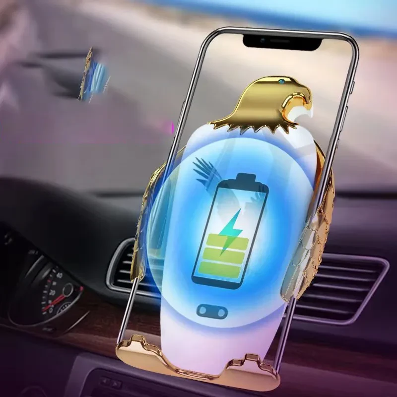 Eagle Car Phone Holder with Wireless Charging β Snap-On Mount